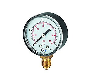 MANOMETRO VERTICAL CAIXA ABS 53MM S/GLICERINA ROSCA BSP 1/4 0 A 4 BAR