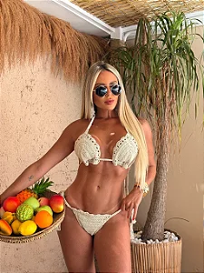 Biquíni crochê laço