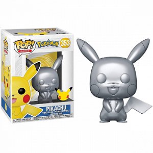 Funko Pop 353 Pokemon Pikachu Silver Metalico