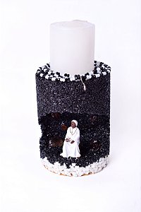 Suporte de Vela Preta Velha