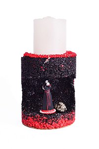 Suporte de Vela Rosa Caveira