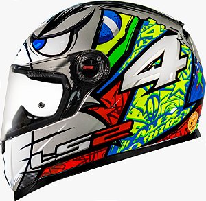 Capacete LS2 Classic FF358 Alex Barros Silver