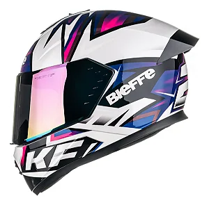 Capacete Bieffe B12 Kf Branco Roxo