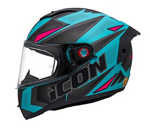 Capacete Peels Icon Pro Fast Verde Agua Fosco Rosa