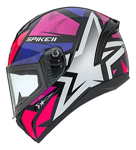 Capacete Peels Spike II 1st Preto Fosco Rosa