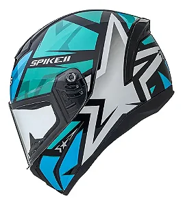 Capacete Peels Spike II 1st Preto Verde Agua