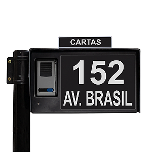 Caixa de Correio Inteligente Preta com Iluminação e Interfone