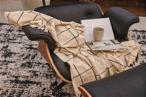 Manta Abraço Cru e Preto