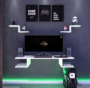 Mesa gamer suspensa