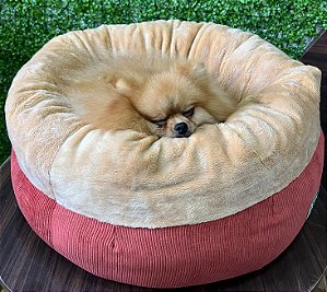 Cama veludo redonda