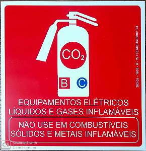 PLACA INDICATIVA DE EXTINTOR CO2