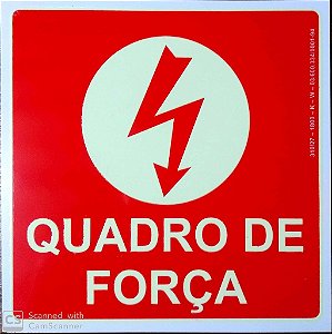 PLACA INDICATIVA DE QUADRO DE FORÇA
