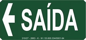 PLACA INDICATIVA SAIDA A ESQUERDA - S12E