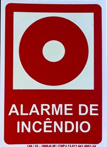 PLACA INDICATIVA - ALARME DE INCÊNCIO (VERMELHA)