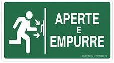 PLACA INDICATIVA - PORTA CORTA FOGO APERTE E EMPURRE