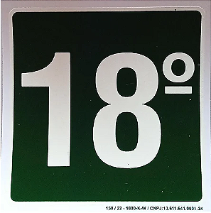 PLACA INDICATIVA DE 18° ANDAR