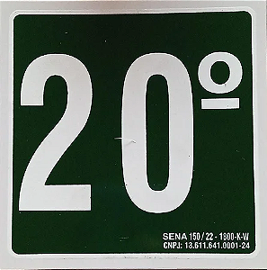 PLACA INDICATIVA DE 20° ANDAR