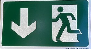 PLACA INDICATIVA - ROTA DE FUGA PARA BAIXO - S3B