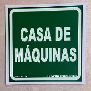 PLACA INDICATIVA - CASA DE MÁQUINAS