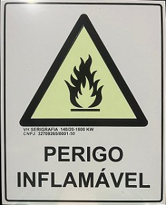 PLACA INDICATIVA - PERIGO INFLAMÁVEL