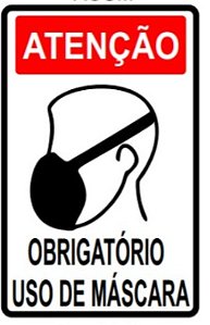 PLACA INDICATIVA - USO OBRIGATÓRIO DE MÁSCARA
