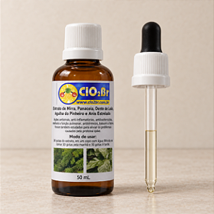 Extrato de Mirra, Panaceia, Dente de Leão, Agulha do Pinheiro e Anis Estrelado - 50 mL