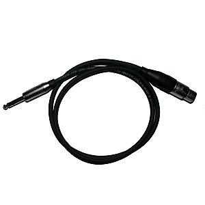 Cabo Microfone Linha Prata XLR Fêmea x P10 1m - Kalifa Cables
