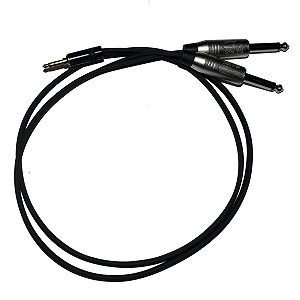 Cabo Philips Paralelo Linha Prata 1 P2 Stereo x 2 P10 Mono 1m - Kalifa Cables