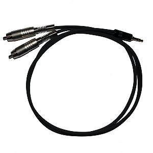 Cabo Philips Paralelo Linha Prata 2 RCA x 1 P2 Stereo 1m - Kalifa Cables
