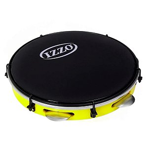 Pandeiro Profissional 10 Pol. ABS Amarelo Pele Preta - IZZO