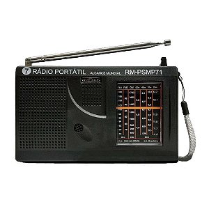 Rádio AM/FM 7 faixas RM-PSMP71 Preto (Pilha) - MOTOBRAS