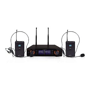 Sistema Microfone sem Fio K-492HH Headset Duplo - KADOSH