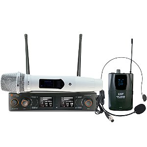 Sistema Microfone sem Fio Branco K-502C Vocal/Headset KADOSH