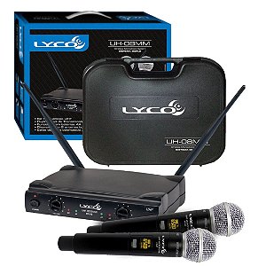 Sistema Microfone sem Fio UH-08MM Duplo de Mão - LYCO