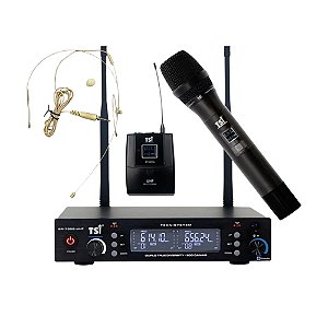 Sistema de Microfone Sem Fio Duplo BR-7000-CLI-UHF - TSI