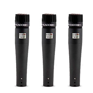 Kit Microfone Vocal com Fio KIT K-57 Unidirecional (3 peças ) - KADOSH