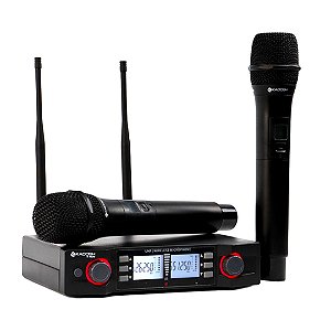 Microfone Sem Fio K492M Duplo Profissional Dinâmico Potente