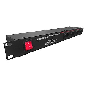 Régua Rack Parthson 12T 1U | 12 Tomadas 20A | Cabo 1,5 m