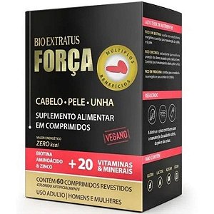 Bio Extratus Suplemento Para Cabelos Pele Unha Força 60 Dias
