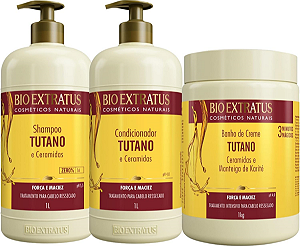 Kit Bio Extratus Shampo Condicionador Banho Creme Tutano  1L