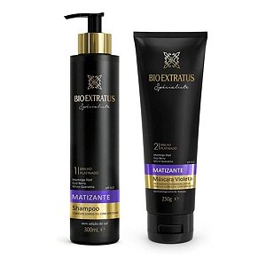 Kit Matizante Shampoo E Máscara Violeta Bio Extratus