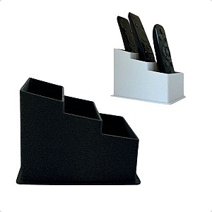 Porta Controle e Remoto e Celular Triplo Mesa Moderno