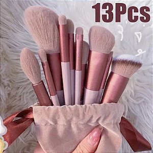 Maquiagem - Kit com 13 pincéis de maquiagem