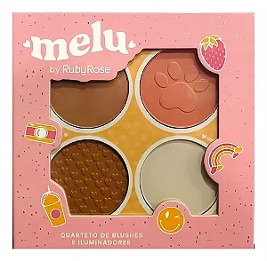 Quarteto Blush Contorno Iluminadores Melu Ruby Rose