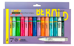 Kit Marca Texto Be Bold Blender Perfumado Newpen C/16 Cores Sortido