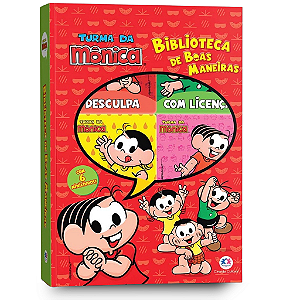Livro Infantil Turma Da Mônica Biblioteca De Boas Maneiras Presente Box Com Janela Com 6 Livrinhos Que Vira Quebra Cabeç