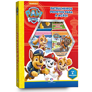 Livro Infantil Patrulha Canina Presente Box Com 6 Livros Cartonados Quebra Cabeça Capa Dura, Leitura Infantil Livro Educ