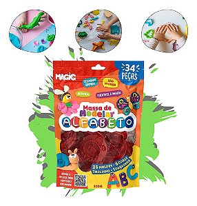Massa De Modelar Letras 34 Pç Presente Educativo Massinha