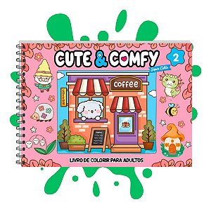 Livro De Colorir Cute & Comfy Super Extra Edição 02 - Capa Dura Holográfica Gliter, Com Folha De Acetato, Folha Grossa 4