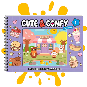 Cute & Comfy Super Extra Edição 01 Livro De Colorir Adulto Capa Dura Holográfica 2025